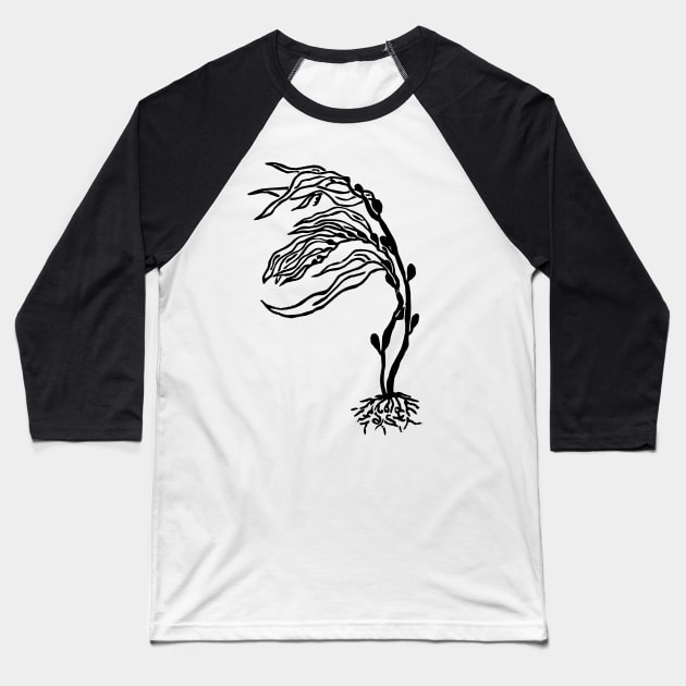 Hold Fast in Ocean Giant Kelp (Black Ink Version) Baseball T-Shirt by LaForma